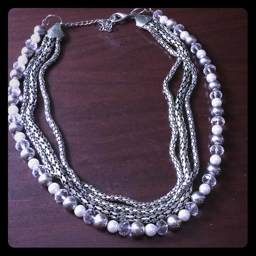 Eben Silver metal necklace